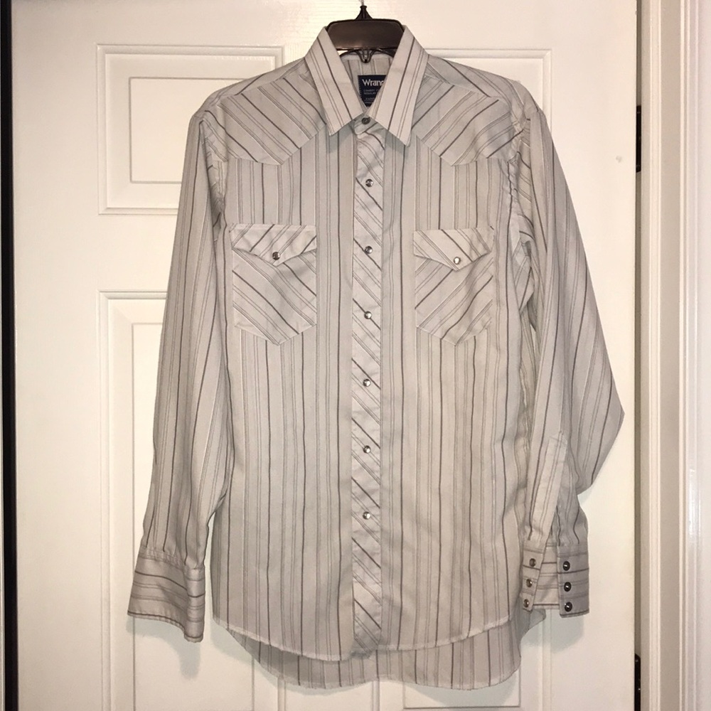 Mens Wrangler Cowboy Cut Pearl Snap Long Sleeve